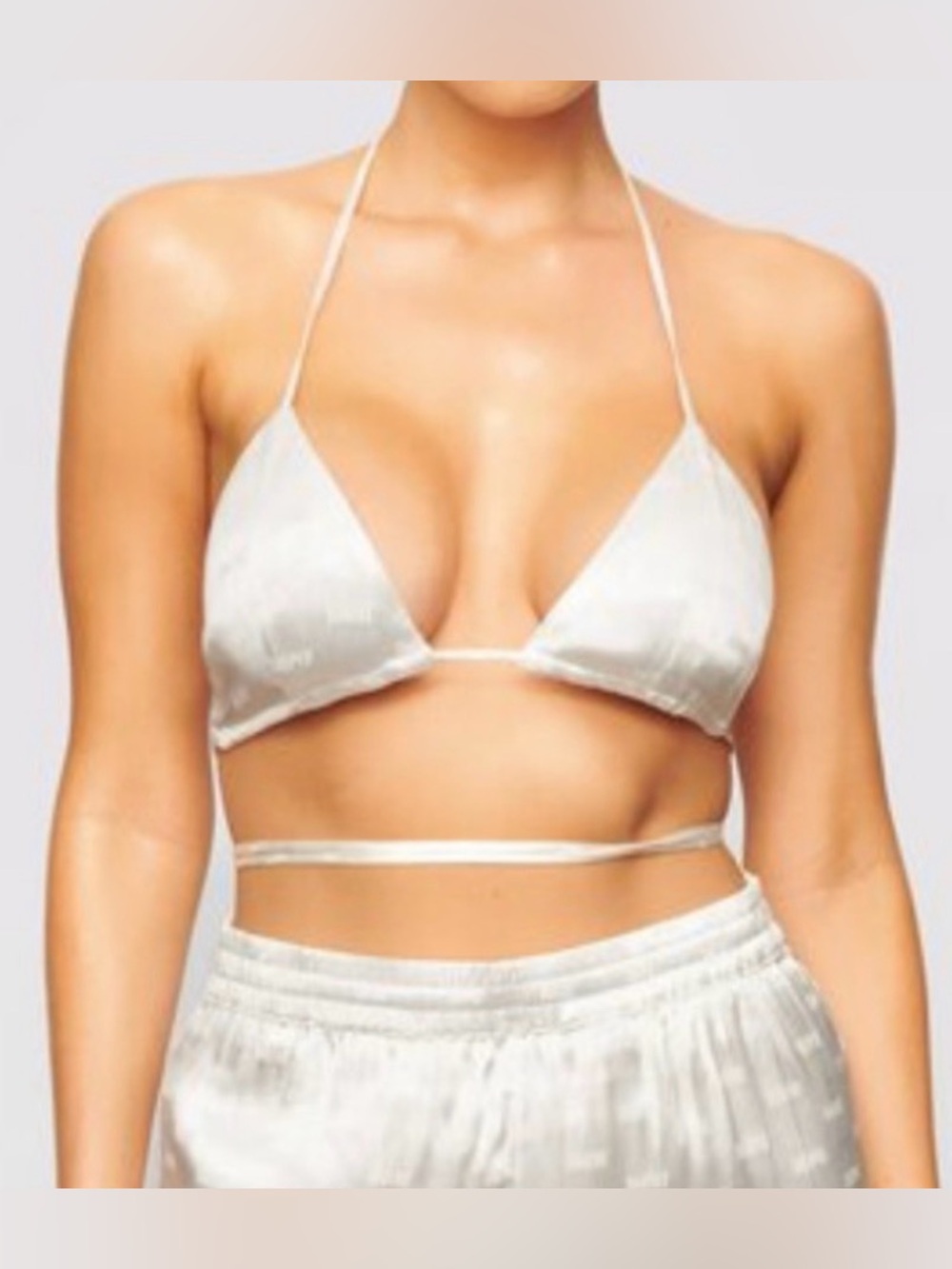 SKIMS Jacquard Triangle Bralette White Marble Bra size s